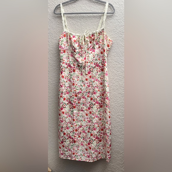 Commense Floral Print Trim Cami Midi Dress XL - Picture 2 of 16